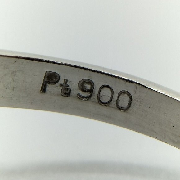 Genuine 1ct SAPPHIRE DIAMOND PLATINUM 900 White Gold Ring AUTHENTIC  US Sz 8.25 - Picture 4 of 9